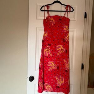 House of Harlow 1960 Red & Yellow Printed Mini Dress